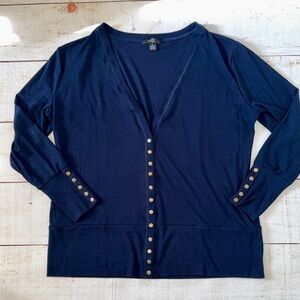 Vivette Navy Cardigan with Gold Buttons